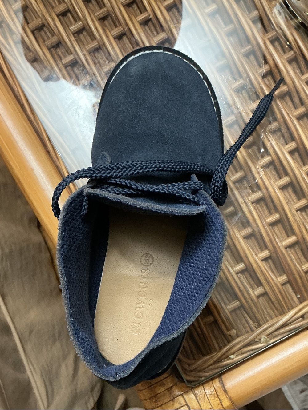 Crewcuts Kids Navy Suede Lace-Up Boot